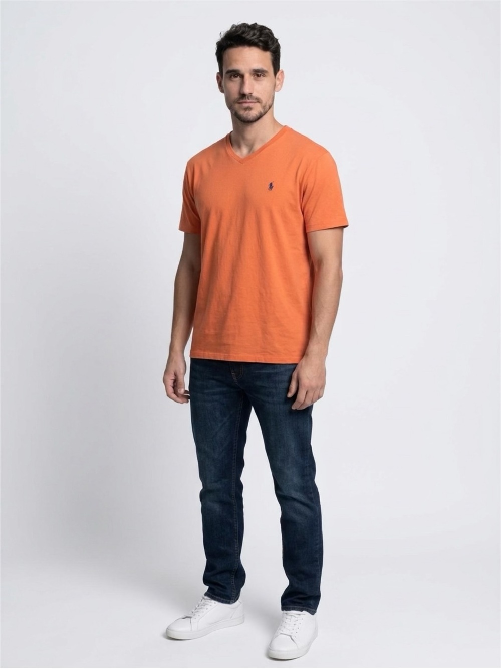 Ralph Lauren Orange V-Neck Short Sleeve Tee